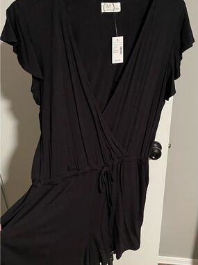 Maurices Black Wrap-Front Romper